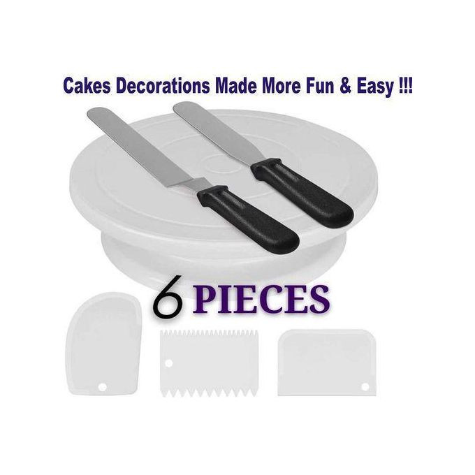 Cake decorating turntable pilate knife and scraper