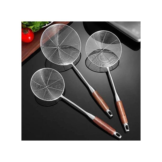 3pcs In 1 Stainless Steel Round Multi Purpose Sieve + Handle