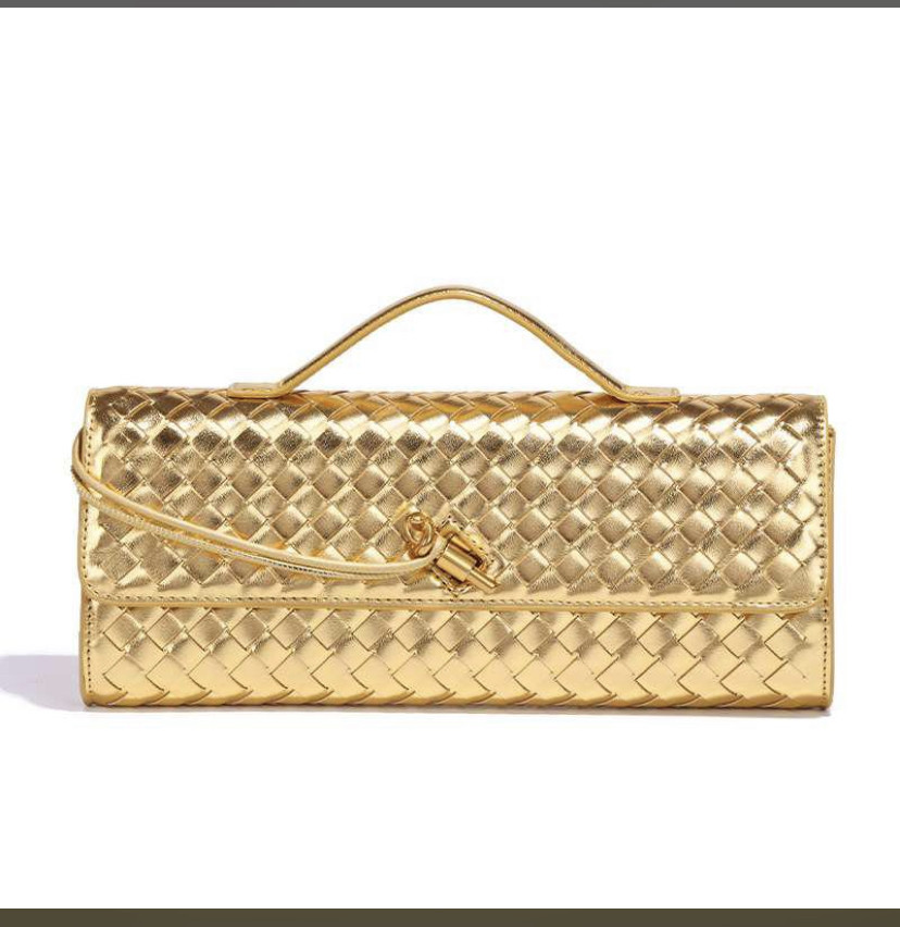 Gold clutch bag