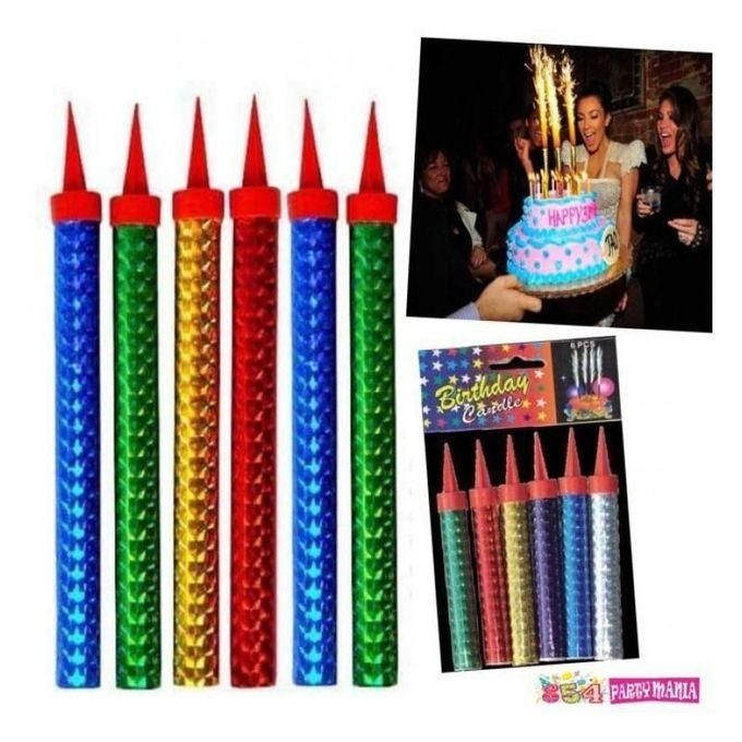 6pcs Cake Candles Multi Color